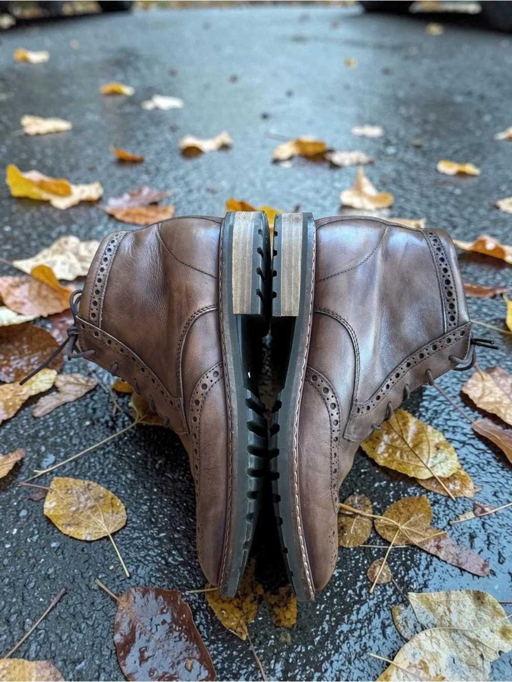 Ecco Men's Brown Leather Chukka Brogue Boots